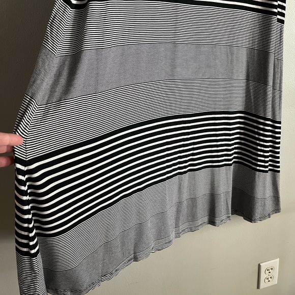 Merona Black White Striped Foldover Waist Maxi Skirt Size Medium - Picture 3 of 8